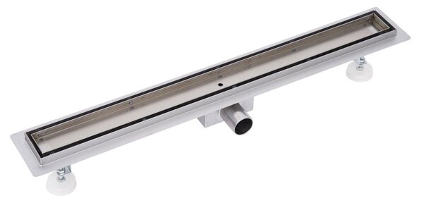 Canalina di Scarico Doccia a Pavimento in Acciaio Inox Piastrellabile 84x11x7 cm