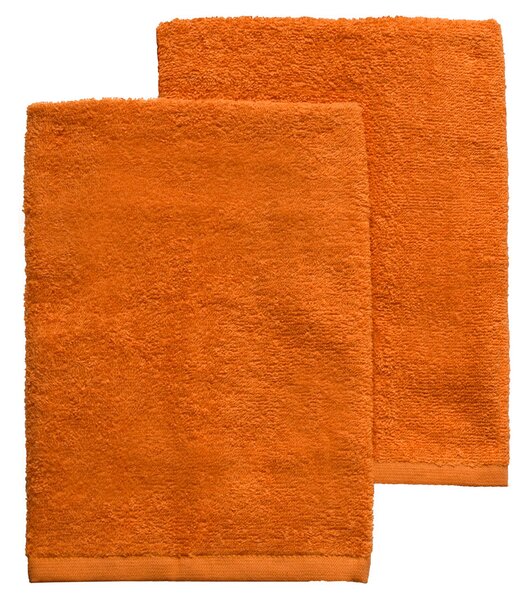 Set Spugna Asciugamani Ospite + Salvietta Arancio