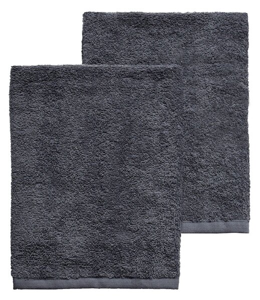 Set Spugna Asciugamani Ospite + Salvietta Grigio Scuro
