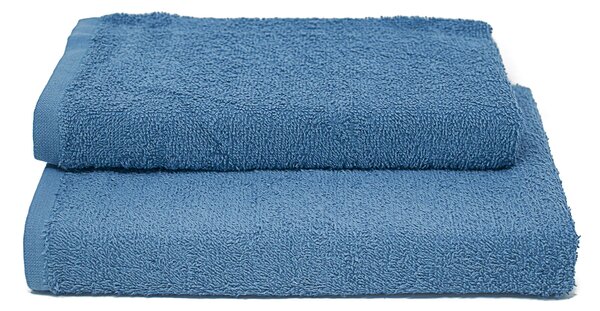 Set Spugna Asciugamani Ospite + Salvietta Erika Blue Denim