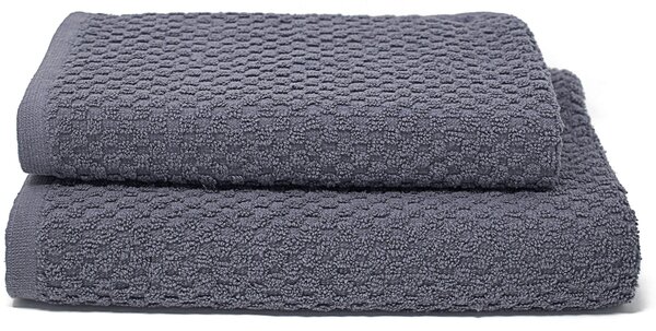 Set Spugna Asciugamani Ospite + Salvietta Sally Coriandolo Grigio Scuro