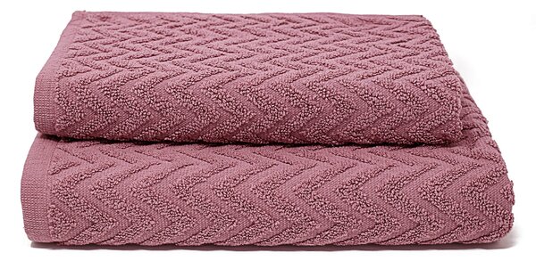 Set Spugna Asciugamani Ospite + Salvietta Sally ZigZag Vinaceo
