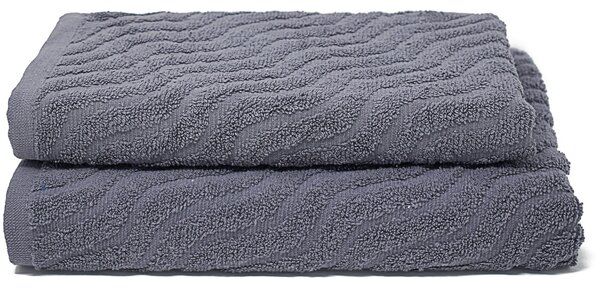 Set Spugna Asciugamani Ospite + Salvietta Sally Onda Grigio Scuro
