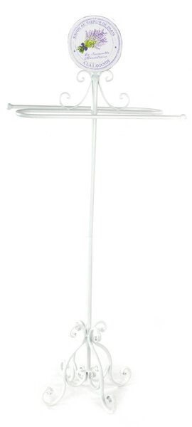 Portasciugamani a Stelo in Metallo 44x24H103,5cm Lavanda Bianco