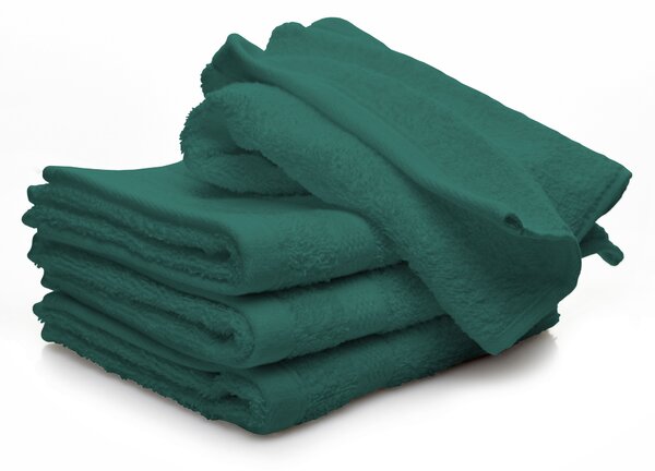 Set Spugna Asciugamani Ospite + Salvietta Verde Scuro