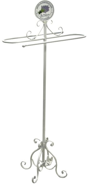 Portasciugamani a Stelo in Metallo 44x24H103,5cm Lavanda Bianco