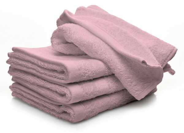 Set Spugna Asciugamani Ospite + Salvietta Rosa