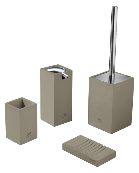 Set 4 Accessori da Bagno in Resina TFT Accessories Tortora