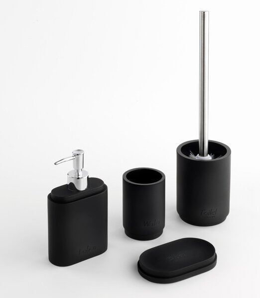 Set 4 Accessori da Bagno in Resina TFT Paraa Nero Opaco