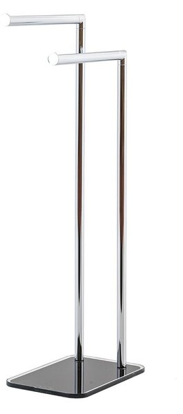 Piantana Portasciugamani da Bagno in Acciaio 28x20x78cm TFT Accessories Nera Cromo