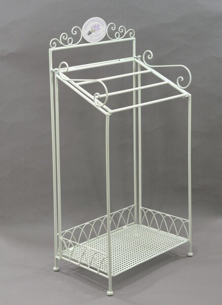 Portasciugamani a Stelo in Metallo da Appoggio 47x31H99cm Lavanda Bianco