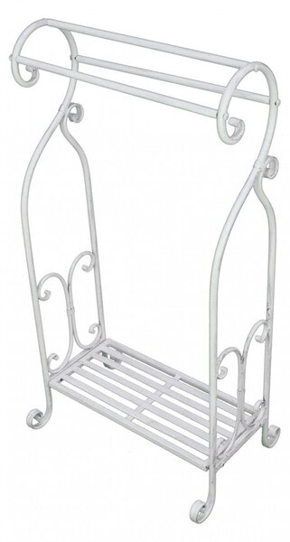 Portasciugamani Clarence 37x33x90 h cm in Acciaio Bianco