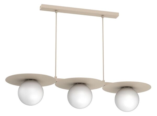 Lampadario a sospensione con cavo FLAT 3xE27/15W/230V beige