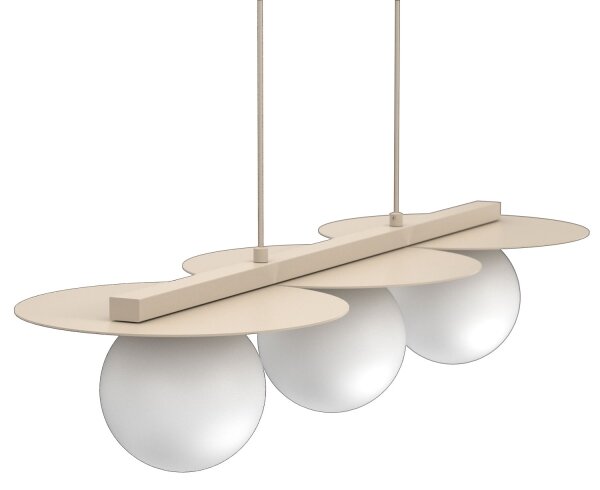 Lampadario a sospensione con cavo FLAT 3xE27/15W/230V beige