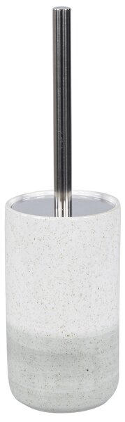 Porta Scopino Ø9,8x35 cm in Ceramica Bianco-Grigio