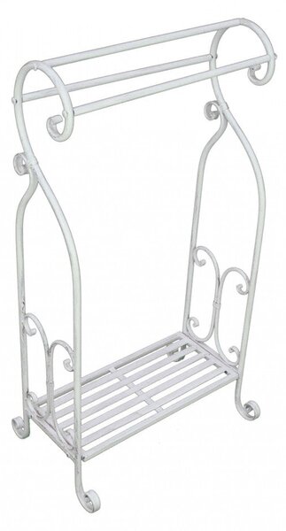 Portasciugamani Clarence 37x33x90 h cm in Acciaio Bianco