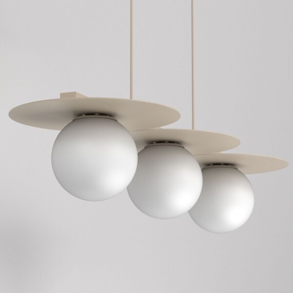 Lampadario a sospensione con cavo FLAT 3xE27/15W/230V beige