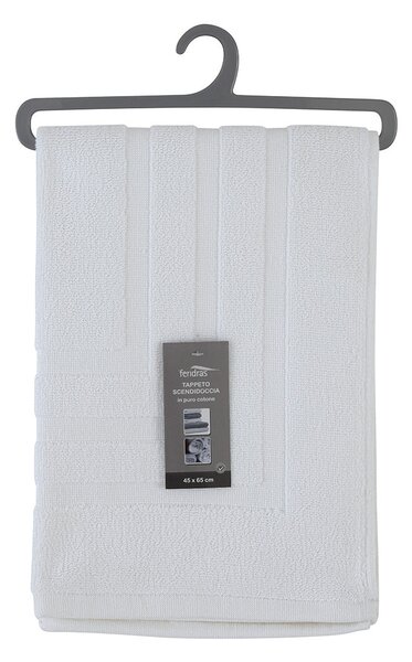 Tappeto Scendidoccia 46x65 cm in Spugna di Cotone Bianco Feridras
