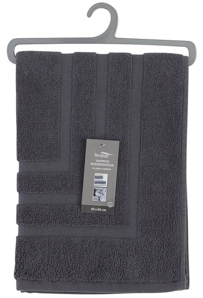 Tappeto Scendidoccia 46x65 cm in Spugna di Cotone Grigio Feridras