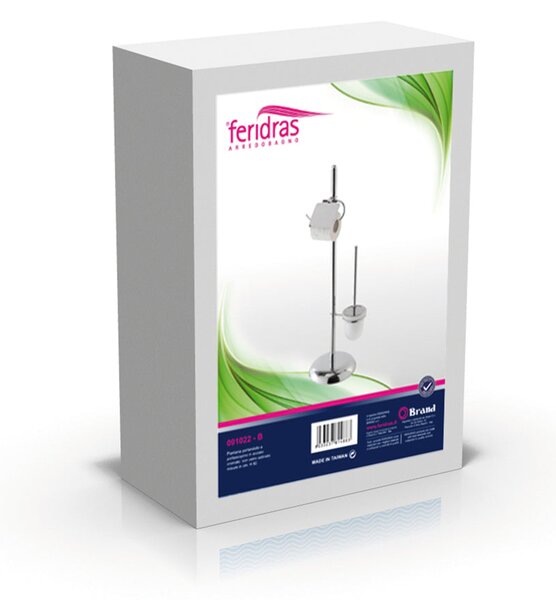 Piantana Porta Scopino Laterale e Porta Rotolo Altezza 81,70Cm