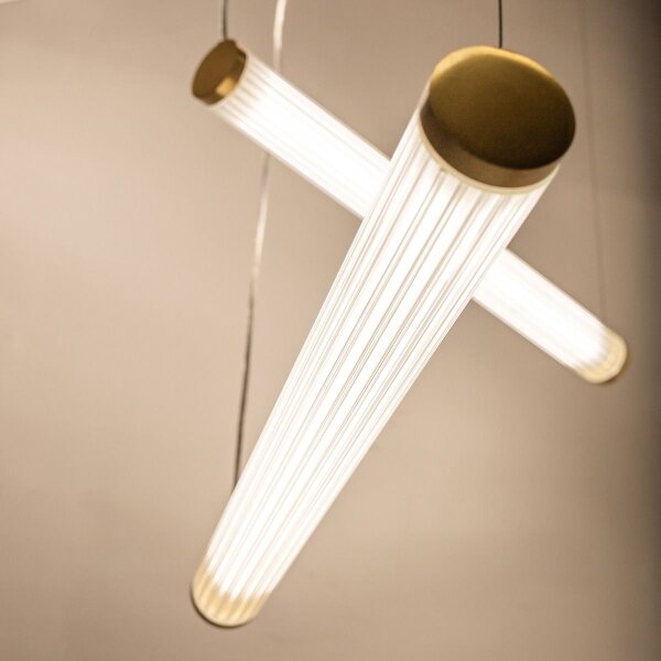 Zuma Line 1234 - Lampadario LED dimmerabile a sospensione con cavo COMO LED/64W/230V 2700-6500K oro + telecomando