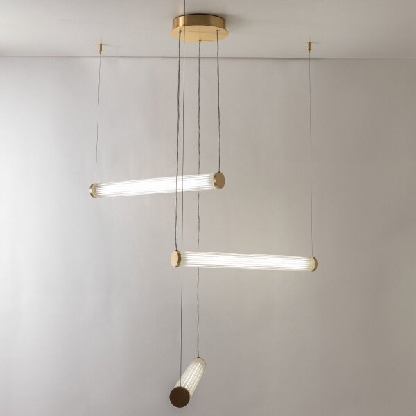 Zuma Line 1234 - Lampadario LED dimmerabile a sospensione con cavo COMO LED/64W/230V 2700-6500K oro + telecomando