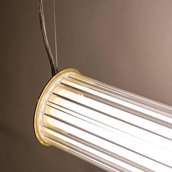 Zuma Line 1232 - Lampadario LED dimmerabile a sospensione con cavo COMO LED/39W/230V 2700-6500K dorato + telecomando