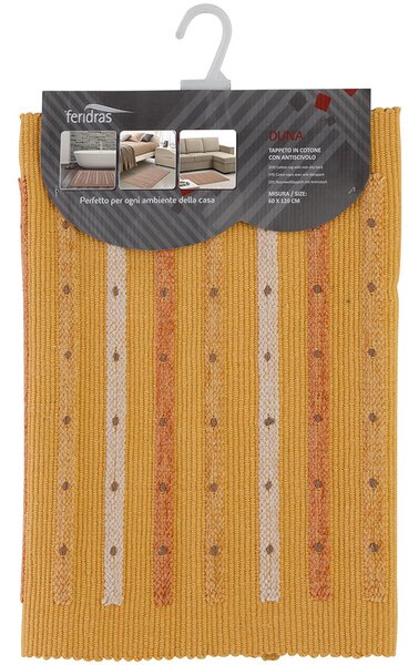Tappeto Bagno in Cotone con Antiscivolo Giallo Feridras Duna 50x90 cm