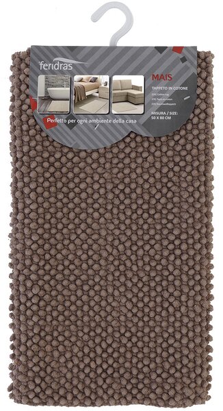 Tappeto Bagno in Cotone Tortora Feridras Mais 50x80 cm