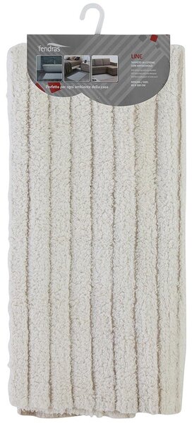Tappeto Bagno in Cotone con Antiscivolo Ecru Feridras Line 50x80 cm