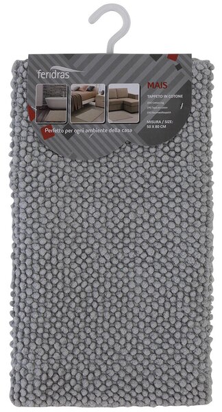 Tappeto Bagno in Cotone Grigio Feridras Mais - 60x100 cm/