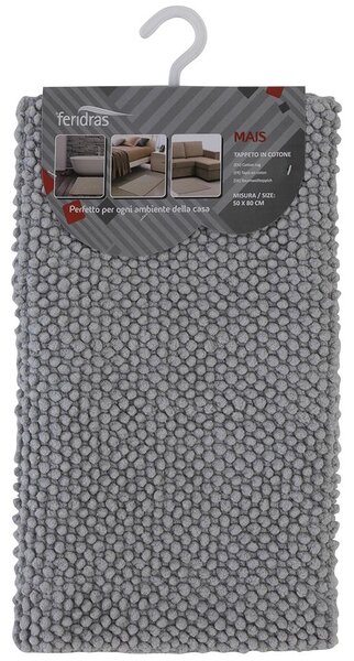 Tappeto Bagno in Cotone Grigio Feridras Mais 50x80 cm