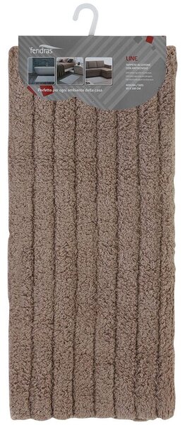 Tappeto Bagno in Cotone con Antiscivolo Tortora Feridras Line 50x80 cm