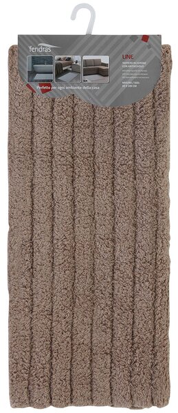 Tappeto Bagno in Cotone con Antiscivolo Tortora Feridras Line 50x80 cm