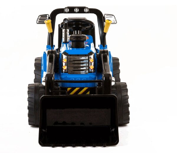 Trattore Elettrico Ruspa con Pala Scavatrice 12V per Bambini Blu