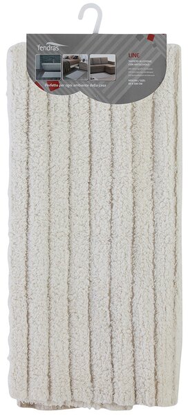 Tappeto Bagno in Cotone con Antiscivolo Ecru Feridras Line 50x80 cm