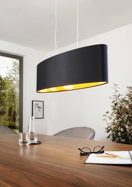 Eglo 55266 - Lampadario a sospensione con filo MASERLO 2xE27/60W/230V nero