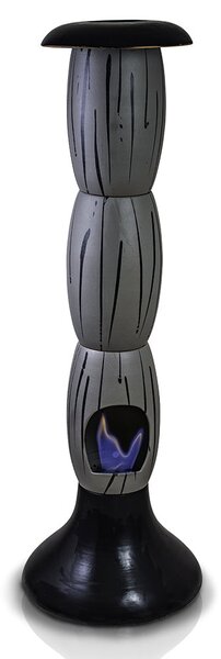 Camino a Bioetanolo da Pavimento in Ceramica 55x152 cm Ferazzoli Bambu Grigio