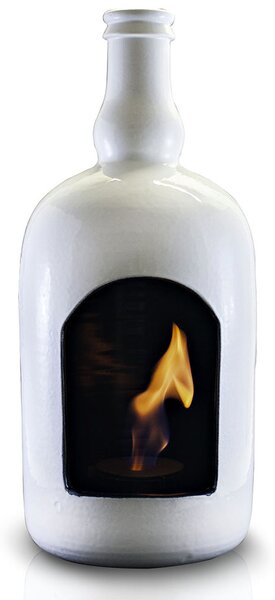 Camino a Bioetanolo da Pavimento in Ceramica 30x70 cm Ferazzoli Birra Bianco