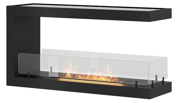 Camino a Bioetanolo Trifacciale da Incasso 100x50 cm Inside U 1000 V1 Nero con Vetro
