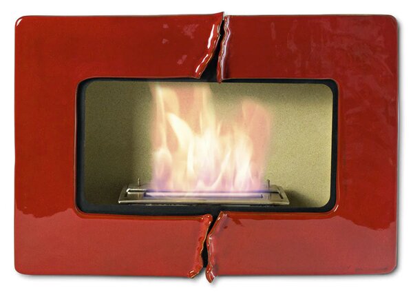 Camino Bioetanolo da Parete in Ceramica 60x40 cm Ferazzoli Wall Rosso