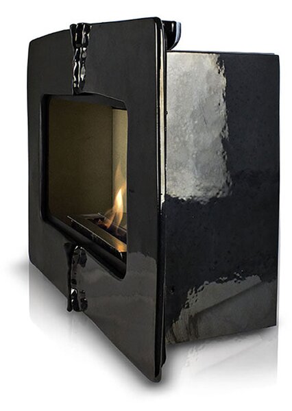 Camino Bioetanolo da Parete in Ceramica 60x40 cm Ferazzoli Wall Nero