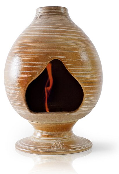 Camino a Bioetanolo da Pavimento in Ceramica 35x60 cm Ferazzoli Arabo Arancio Millerighe