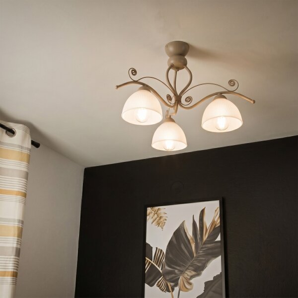 Brilagi - Lampadario a plafone ANTICO MODERN 3xE27/60W/230V beige