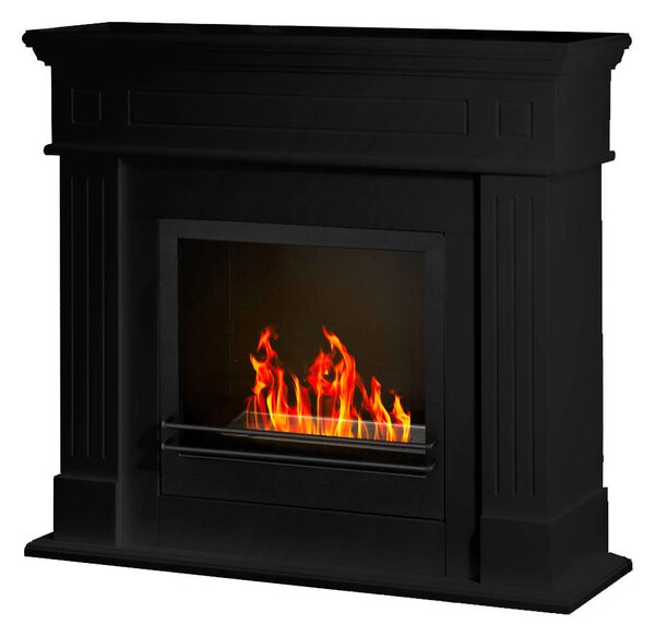 Camino a Bioetanolo da Pavimento 110x36x100 cm Cambridge in Legno Nero