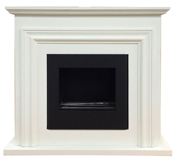 Camino a Bioetanolo da Terra 91x32x86 cm Struttura in Legno Bianco