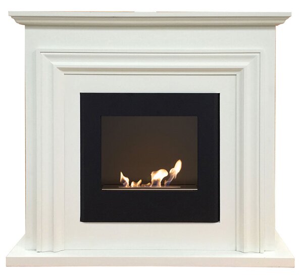 Camino a Bioetanolo da Terra 91x32x86 cm Struttura in Legno Bianco
