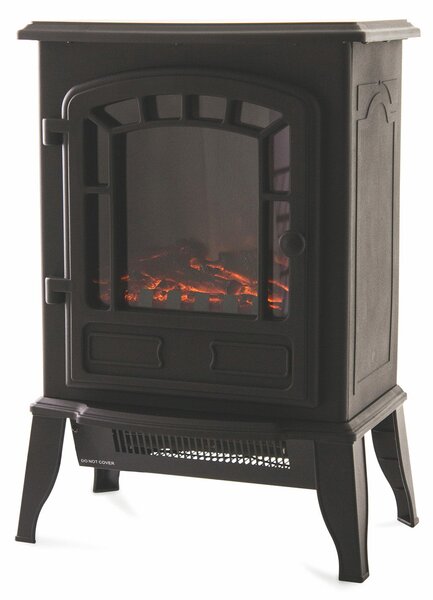 Camino Elettrico da Terra Effetto Fiamma 2000W Kooper London Nero