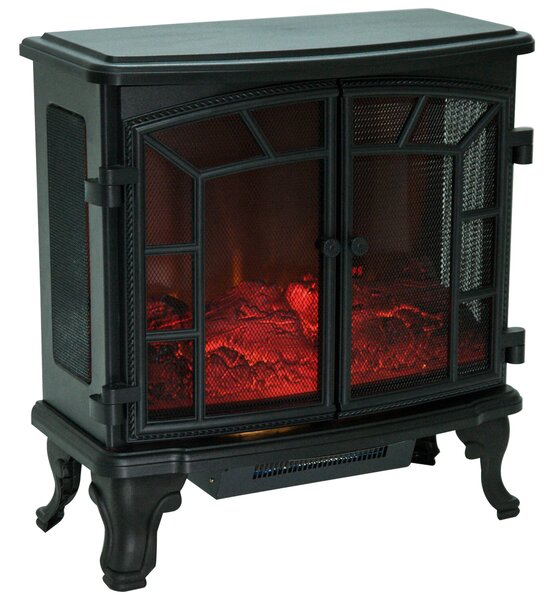 Camino Elettrico da Terra 63.5x30.5x67.5 cm 1000W/2000W Nero