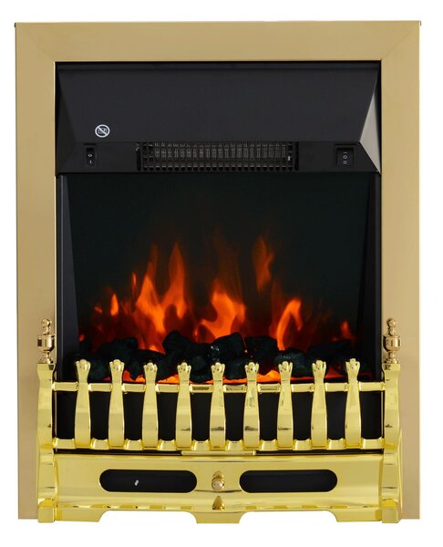 Camino Elettrico da Incasso o Terra 48x19x59 cm 2000W Oro